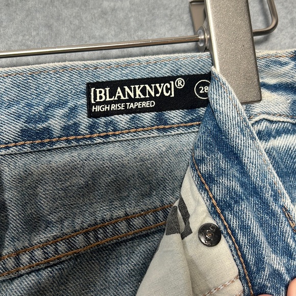 BLANK NYC High Rise Tapered Lace Up Raw Hem Jean - Picture 6 of 8